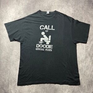 Call of Doodie Special Plops Parody Graphic T-Shirt Mens XL Black